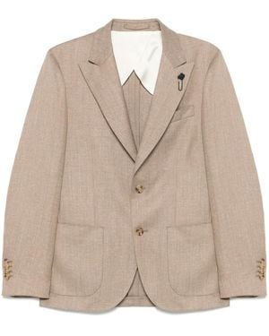 Lardini Single-Breasted Blazer - Natural