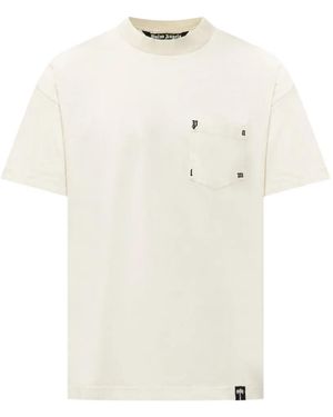 Palm Angels Chest-Pocket Logo-Print T-Shirt - White