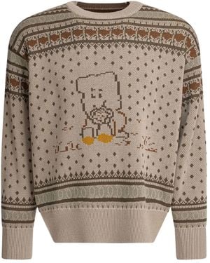 Kapital Maglione Fair Isle Peckish Rainbowy - Grigio