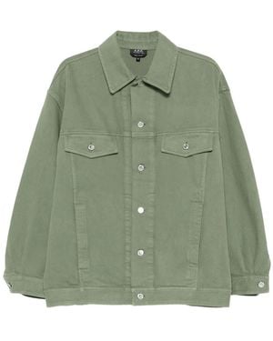 A.P.C. Button-Fastening Flap-Pocket Jacket - Green