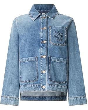 Liu Jo Logo-Detail Stud Denim Jacket - Blue