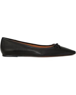 Polo Ralph Lauren Bow-Detail Pointed-Toe Ballet Flats - Black