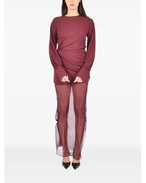 Nensi Dojaka Robe Drapée À Coupe Longue Davina - Red