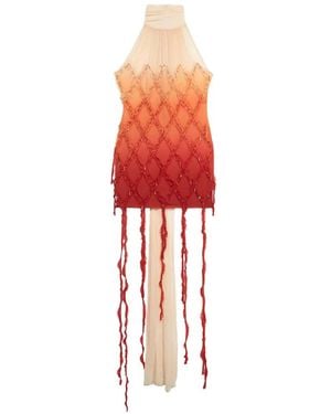 Blumarine Rhombus-embellished Dress - Red