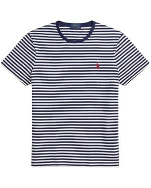 Polo Ralph Lauren Custom Slim Fit Striped Jersey T-Shirt - Blue