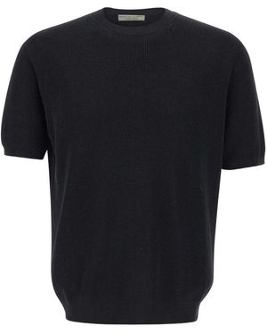FILIPPO DE LAURENTIIS T-Shirt Côtelé À Manches Courtes - Noir