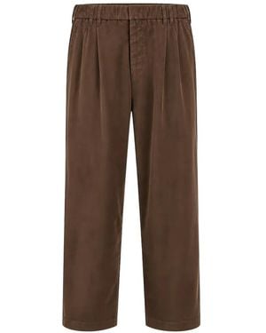 Brunello Cucinelli Pleated Elasticated-Waist Trousers - Brown