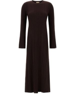 Herno Ribbed Long-Sleeve Midi Dress - Black