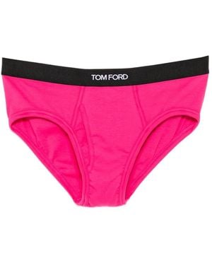 Tom Ford Logo-Waistband Briefs - Pink