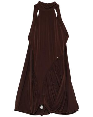 Nissa Cape-Design Mini Dress - Brown