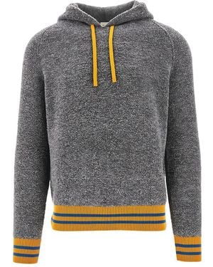 GALLIA Striped Hoodie - Grey