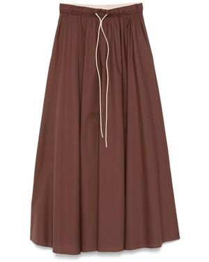 Alysi Pleated Midi Skirt - ブラウン