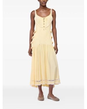 Rabanne Lace-Trim Midi Dress - Natural