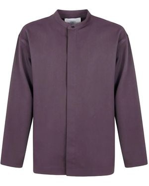 Studio Nicholson Karst Grandad Collar Shirt - Purple
