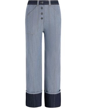 Cinq À Sept Benji Cuffed Button-fastening Jeans - Blue