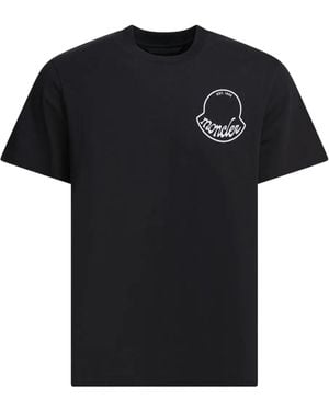 Moncler Logo-Print Cotton T-Shirt - Black