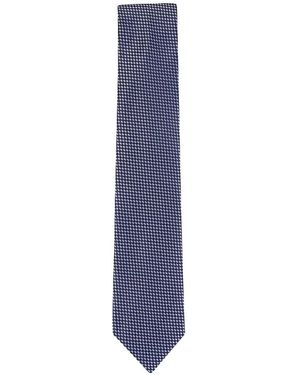 ZEGNA Micro-Patterned Silk Tie - Blue