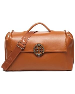V73 Bolso de hombro de piel - Marrón