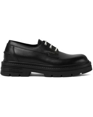 Versace Adriano Lace-Up Derby Shoes - Black