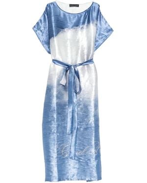 BARBARA BOLOGNA Midikleid Mit Gürtel - Blau
