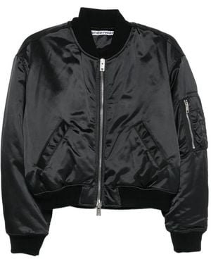 Alexander Wang Satin-Finish Bomber Jacket - Black