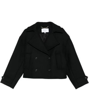 Maison Kitsuné Cropped-Cabanjacke - Schwarz