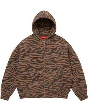 Supreme Small Box Animal-Print Hoodie - Brown