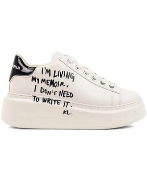 Karl Lagerfeld Anakapri Sneakers Met Plateauzool - Wit