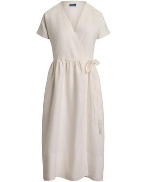Polo Ralph Lauren Wrap Self-Tie Midi Dress - White