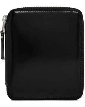 Comme des Garçons Patent-Finish Zip-Around Wallet - Black