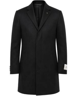 Corneliani Concealed-Button Wool Coat - Black