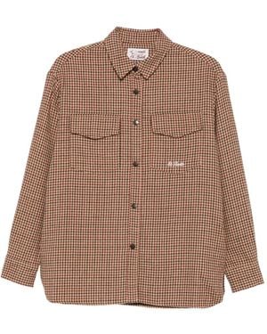 MC2 Saint Barth X Disney Mickey Mouse Houndstooth-Pattern Shirt - Brown