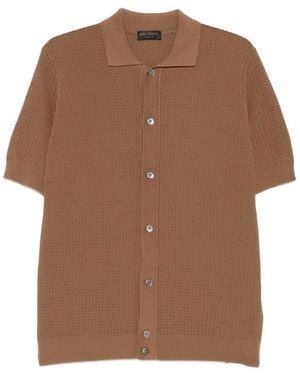Dell'Oglio Crochet-Knit Shirt - Brown