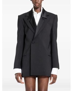 Ssheena Blazer Con Revers Satinati - Nero
