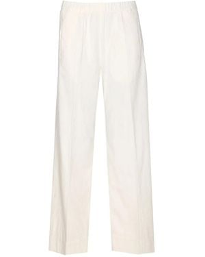 TRUE AVENUE Elasticated-Waist Corduroy Pants - White