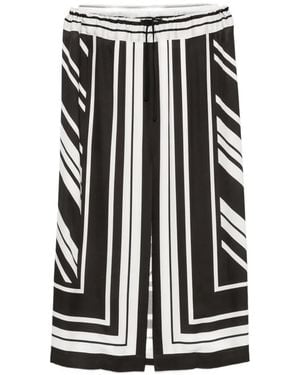 Brandon Maxwell Jameson Striped Maxi Skirt - Black
