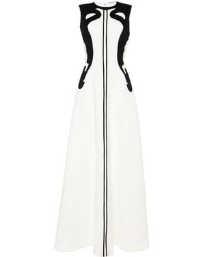 Saiid Kobeisy Paneled Sleeveless Gown - White