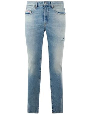 DIESEL Jean Slim À Effet Usé - Blue