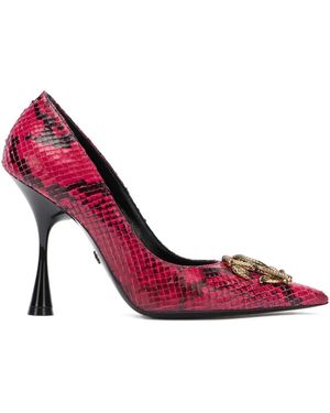 Roberto Cavalli スネークプリント ハイヒール パンプス - ピンク