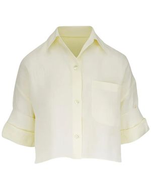 Twp Cropped Short-Sleeve Shirt - White