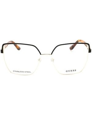 Guess Geometric-Frame Glasses - Natural