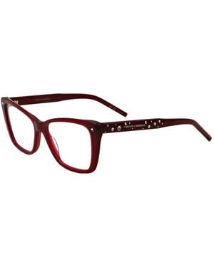 Carolina Herrera Crystal-Embellished Rectangle-Frame Glasses - Red