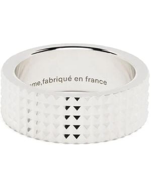 Le Gramme Guiloché Piramide Ribbon Ring - Wit