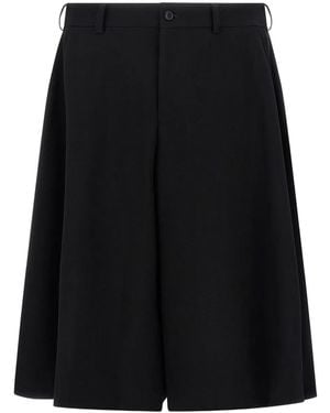 Comme des Garçons Weite Shorts mit Bundfalten - Schwarz