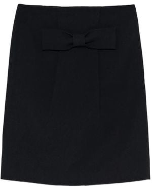 ShuShu/Tong Bow-Detail Wool Skirt - Black