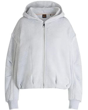 BOSS Sudadera Con Capucha Y Cremallera - Blanco