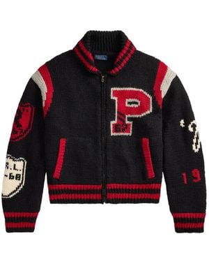 Polo Ralph Lauren Intarsia-Knit Zip Jacket - Red