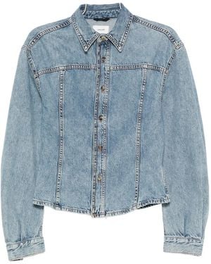 Haikure Button-Up Denim Jacket - Blue