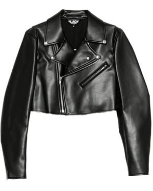 COMME DES GARÇON BLACK ジップアップ ライダースジャケット - ブラック
