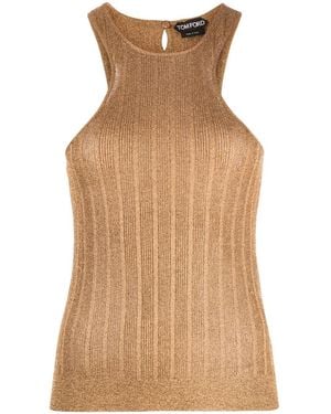 Tom Ford Metallic Sleeveless Top - Natural